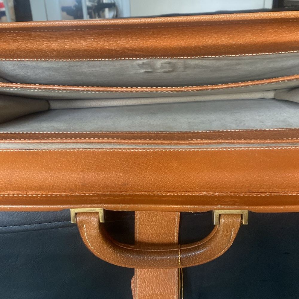Prada Tan Leather Vintage-Inspired Briefcase - Picture 8 of 9